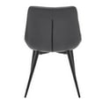 thumbnail image 3 of Armen Living Loralie Gray Faux Leather and Black Metal Dining Chairs - Set of 2, 3 of 6