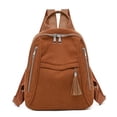 thumbnail image 2 of Stylago Corduroy Backpacks for Women with Tassel Front Pockets Casual Computer Daypack Ladies Medium Laptop Bags for Work Brown, 2 of 7