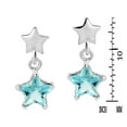 thumbnail image 4 of Little Twinkle Blue Star Cubic Zirconia Sterling Silver Post Drop Earrings, 4 of 4