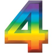 Multi-Color Plastic 3-D Number 4 Party Accessory (1 count)