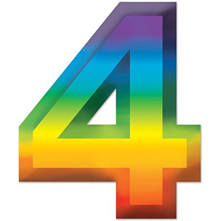 Multi-Color Plastic 3-D Number 4 Party Accessory (1 count)