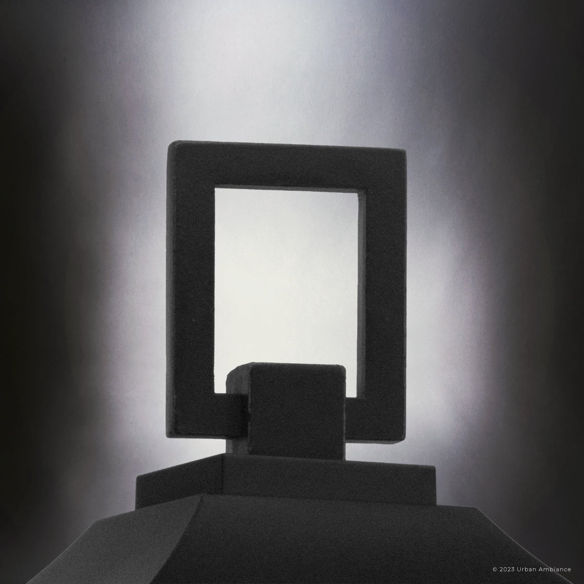 Luxury Farmhouse Post Light, 26.875H x 9.5W, with Modern Farmhouse Style, Midnight Black, UHP1400 by Urban Ambiance