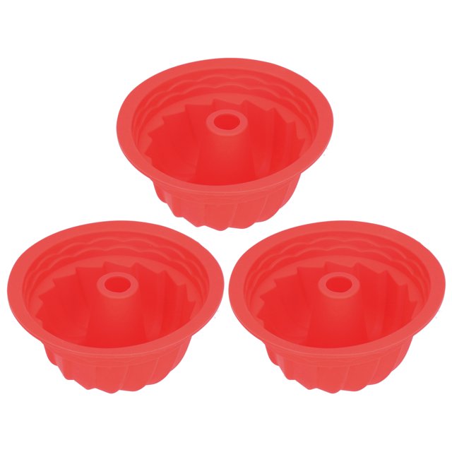 Moldes para pasteles redondos acanalados de 3 piezas para hornear y hacer pan sin complicaciones Juego de silicona antiadherente para hornear