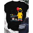 thumbnail image 1 of T-Shirt Femme Imprimé Dessin Animé Chic - Col Rond Décontracté, Manches Courtes, Mélange Polyester Extensible, Lavable en Machine - Parfait pour la Fête des Pères, Fête des Mères, Nouvel An, Festival de Printemps, Saint-Valentin, 1 of 6