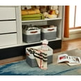 thumbnail image 2 of DECOMOMO 15 x 11 x 9.5 in Foldable Fabric Storage Bin, Slate Grey and White, Set of 3 Count Pack, 2 of 4
