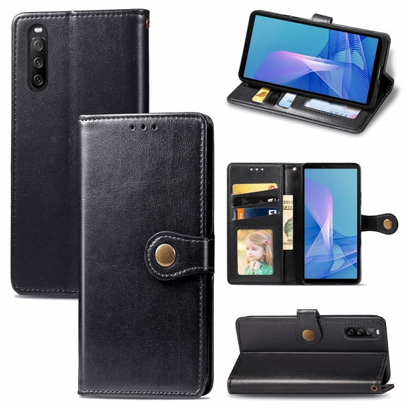 Sony Xperia 10 III Horizontal Flip Leather Case with Holder, Lanyard and Card Slots
