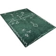 thumbnail image 4 of Rugsotic Carpets Handmade Rugs Hand Knotted Loom Rectangle 5'x8' Dark Green White Silk Mix for Indoor Use, 4 of 5