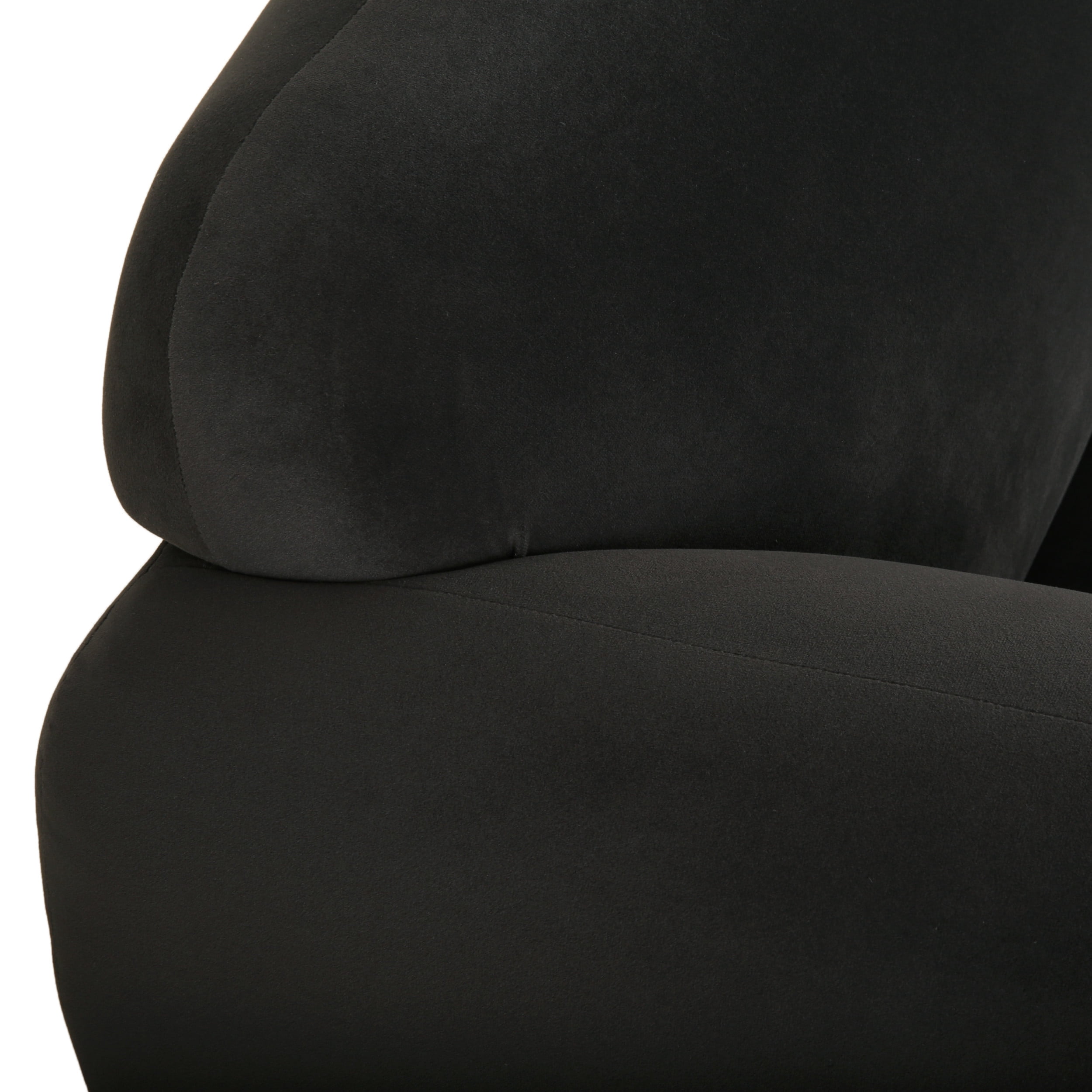 Noble House Chitwood Velvet Loveseat, Dark Gray and Matte Black