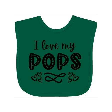 

Inktastic I Love My Pops with Hearts Gift Baby Boy or Baby Girl Bib