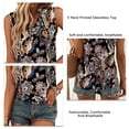 thumbnail image 3 of Mujer Elegante Top Sin Mangas Con Cuello En V Camiseta Estampada Cómoda Blusa Sin Mangas Casual Negro L, 3 of 4