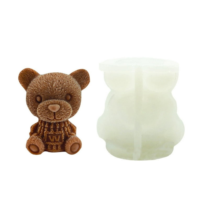 Bear Ice Molds 2 Pack - Silicone Ice Cube Tray - Handmade Cute 3D Ice Cubes  - DIY Beverage Iced Coffee Juice Cocktail (Color : Bear, Size : Small)