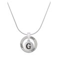 thumbnail image 1 of Delight Jewelry Silvertone Capital Letter - G - Pebble Disc - Joy Ring Charm Necklace, 18", 1 of 4