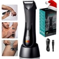 thumbnail image 3 of LARGNER Men's Body Hair Trimmer & Groin Shaver, Skin-Safe Ceramic Blade Manscaping Clipper for Home, IPX5 Waterproof, LED Display & Dock, Black, 3 of 8