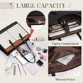 thumbnail image 6 of RAINSMORE Lunch Tote Bag for Women 15.6 inch Laptop Bag with Insulated Lunch Compartment PU Leather Quilted Computer Teacher Tote for Work,Black/Brown/White, 6 of 8