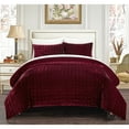 thumbnail image 2 of Gracewood Hollow  Marechera 7-piece Comforter Set Luxe Velvet Bed in a Bag Black King, 2 of 5