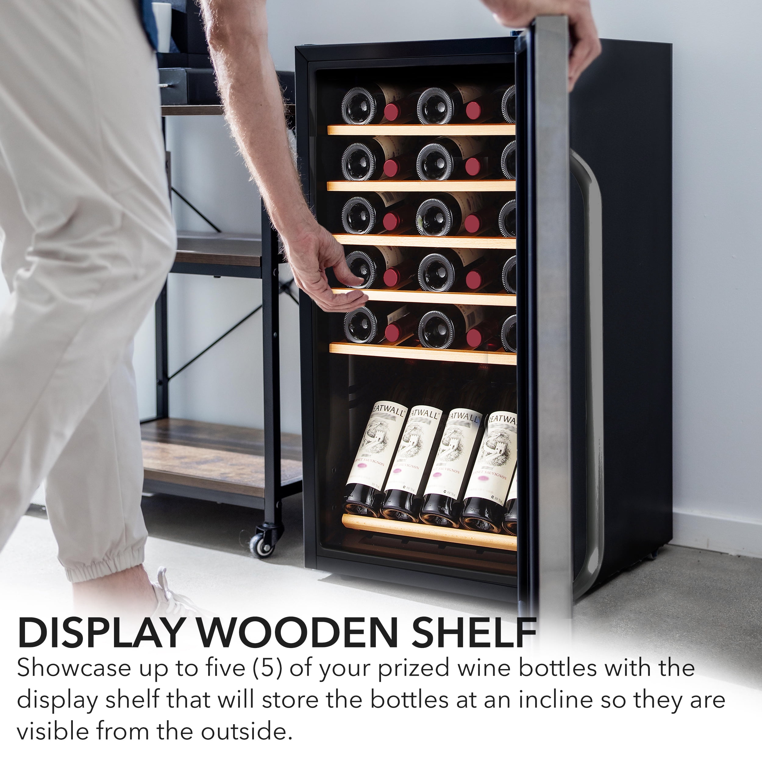 Whynter 34 Bottle 6 Shelf Stainless Steel Wine Refrigerator