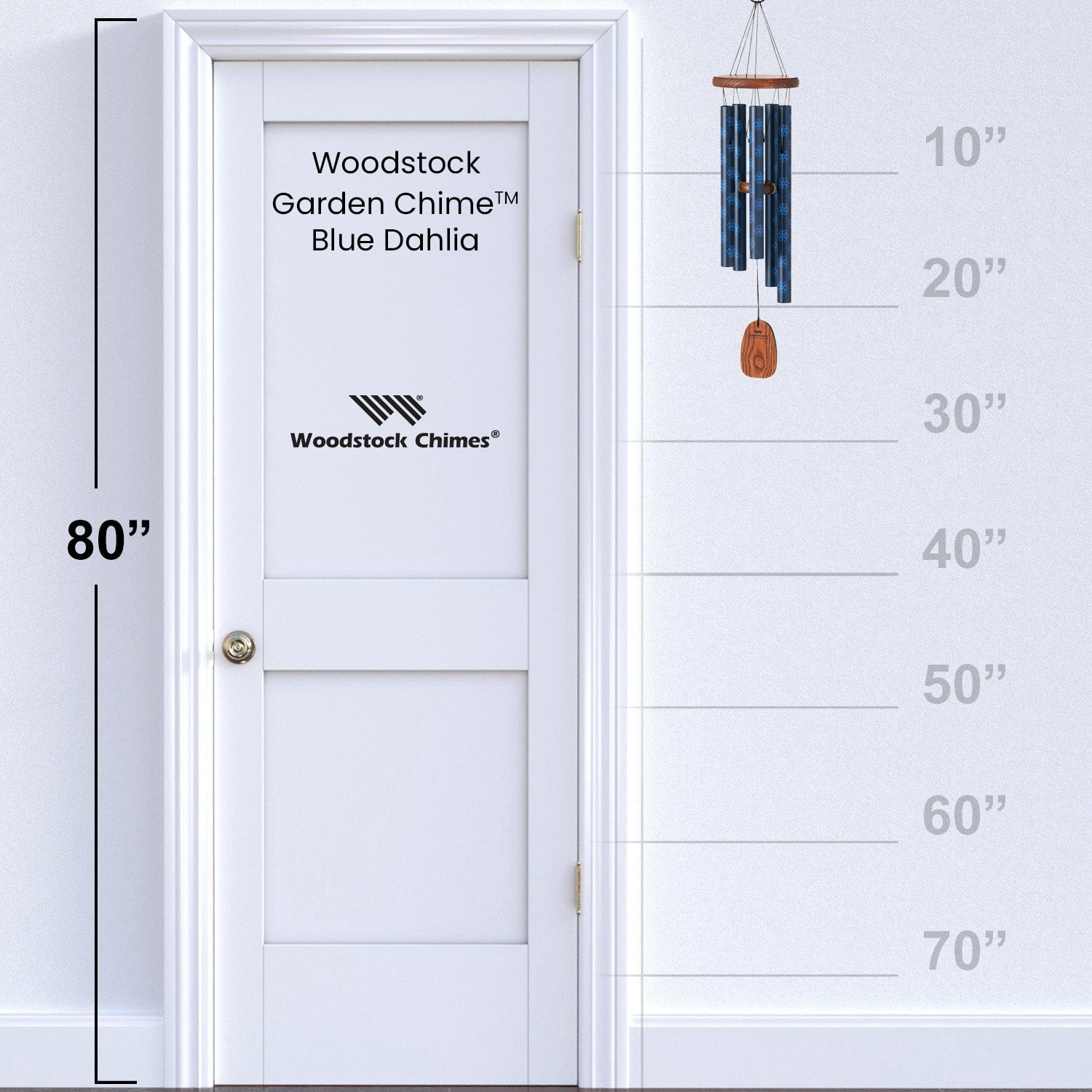 Woodstock Windchimes Garden Chime Dahlia, Wind Chimes For Outside, Wind Chimes For Garden, Patio, and Outdoor Décor, 24"L