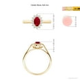 thumbnail image 4 of ANGARA Natural Princess Diana Inspired Ruby Ring with Diamond Halo in 14K Yellow Gold for Women (Size-6x4mm) | July Birthstone Jewelry for Her | Natural Ruby Rings, 4 of 9