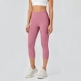 thumbnail image 5 of BVnarty Women's High Waist Tummy Control Capri Leggings, Skinny Fit Stretchy Athletic Pants for Pilates Class Pink XL, 5 of 8