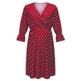 thumbnail image 7 of Hxshgdsn Maternity 3/4 Sleeve Mid Dress Classic V Neck Casual Wrap Dresses Party Work Summer Wine M, 7 of 7