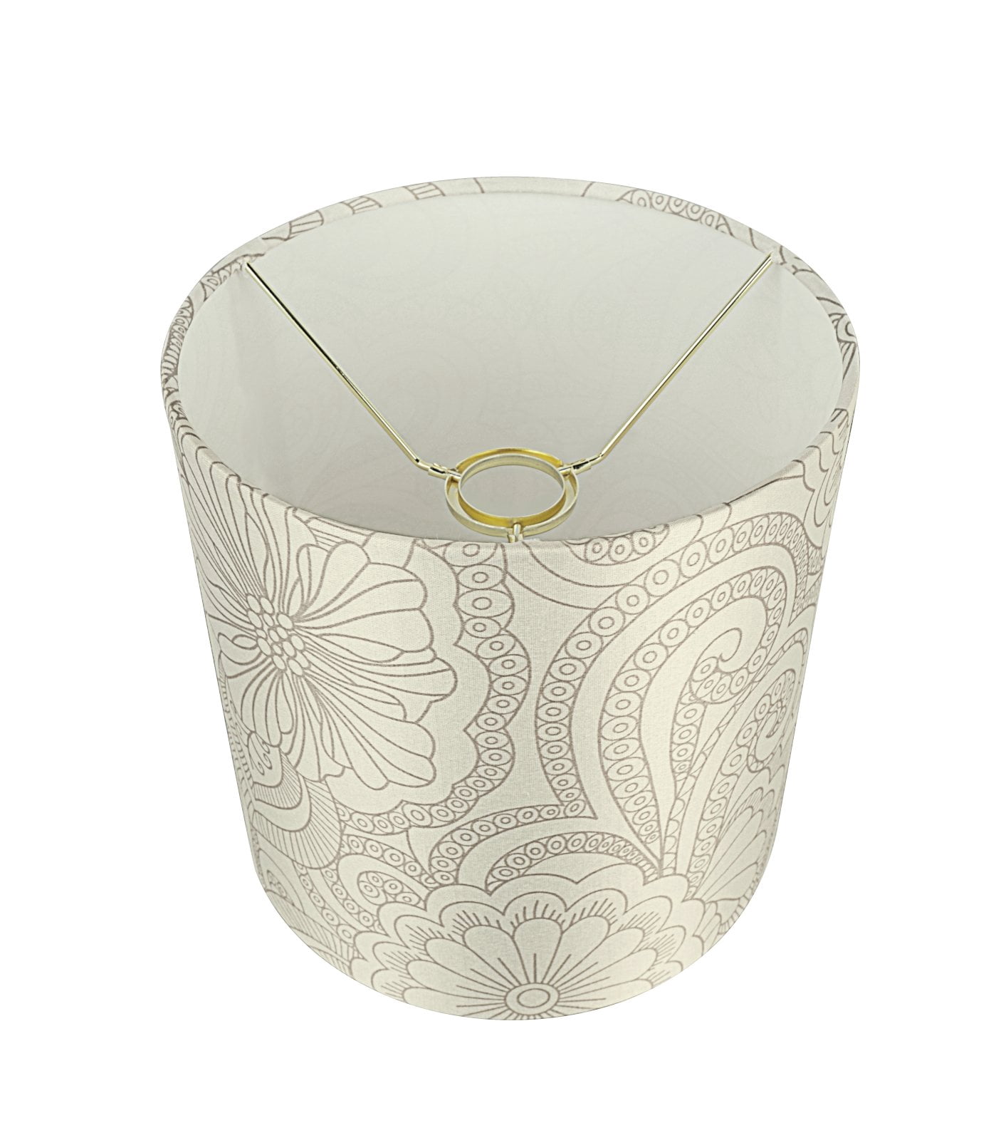 Aspen Creative 58402 Transitional Drum (Cylinder) Shape UNO Construction Lamp Shade in White & Grey, 10" Wide (10" x 10" x 10")