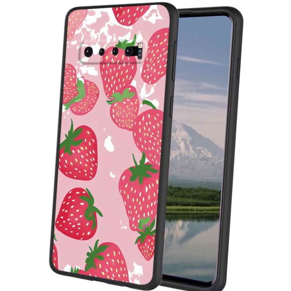Strawberries-335 Phone Case, Degined for Samsung Galaxy S10+ Plus Case Men Women, Flexible Silicone Shockproof Case for Samsung Galaxy S10+ Plus