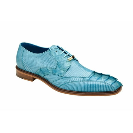 

Men s Belvedere Shoes Valter Genuine Caiman Crocodile Lizard Summer Blue 1480