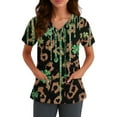 thumbnail image 3 of St. Patrick's Day Scrub Tops Women Irish Lucky Clover V Neck Nurse Working Uniforms Summer Short Sleeve Festival Scrub Shirts, 3 of 3