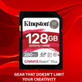 thumbnail image 2 of Kingston Canvas React Plus V60 Tarjeta SD de 128GB Paquete de 2, 2 of 6