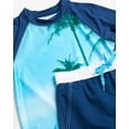 thumbnail image 5 of Big Chill Boys' Rash Guard Set - 2 Piece UPF 50+ Swim Trunks and Long Sleeve Swim Shirt (Little Kid/Big Kid), 5 of 6