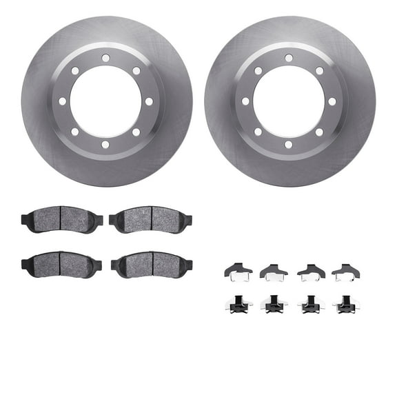 Dynamic Friction Company Rear Brake Rotors with Ultimate Duty Performance Brake Pads includes Hardware 6412-54254