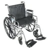 Drive Medical Chrome Sport Wheelchair, Detachable Desk Arms, Swing away Footrests, 16" Seat