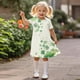 thumbnail image 5 of Niñas Vestido de Día de San Patricio Manga Corta Cuello Redondo Verano Casual para 3-12 Años Niños Niños Niña, 5 of 9