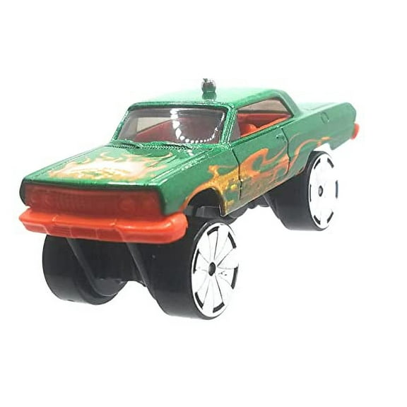 Christmas Ornament for 1963 Chevy Impala Lifted Green Orange Flames