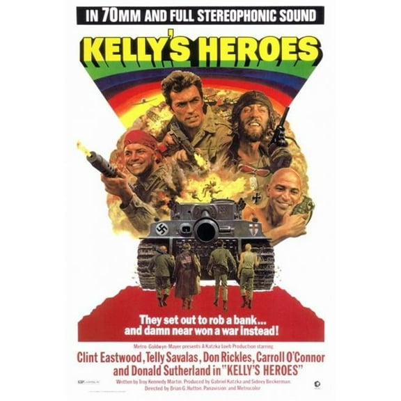 Pop Culture Graphics MOVAF9182 Kellys Heroes Movie Poster Print, 27 x 40