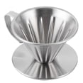 thumbnail image 3 of Stainless Steel Pour Over Coffee Dripper Cone Filter Cup Stand Coffee Machine Accessories Home Office Use, 3 of 7