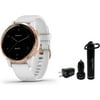 Garmin Vivoactive 4S White Rose GPS Smartwatch and Power Pack Bundle