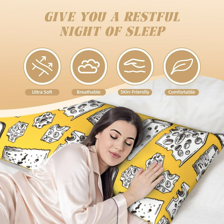 Body Pillow Cover Cute Cheese Bread Soft Comfort Body Pillow
