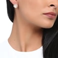 thumbnail image 2 of Aretes Ocean Heart OH15-87, en baño de oro rosa con perla blanca e incrustaciones de cristales austriacos en color blanco. Ocean Heart OH15-87, 2 of 3