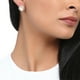 thumbnail image 2 of Aretes Ocean Heart OH15-87, en baño de oro rosa con perla blanca e incrustaciones de cristales austriacos en color blanco. Ocean Heart OH15-87, 2 of 3