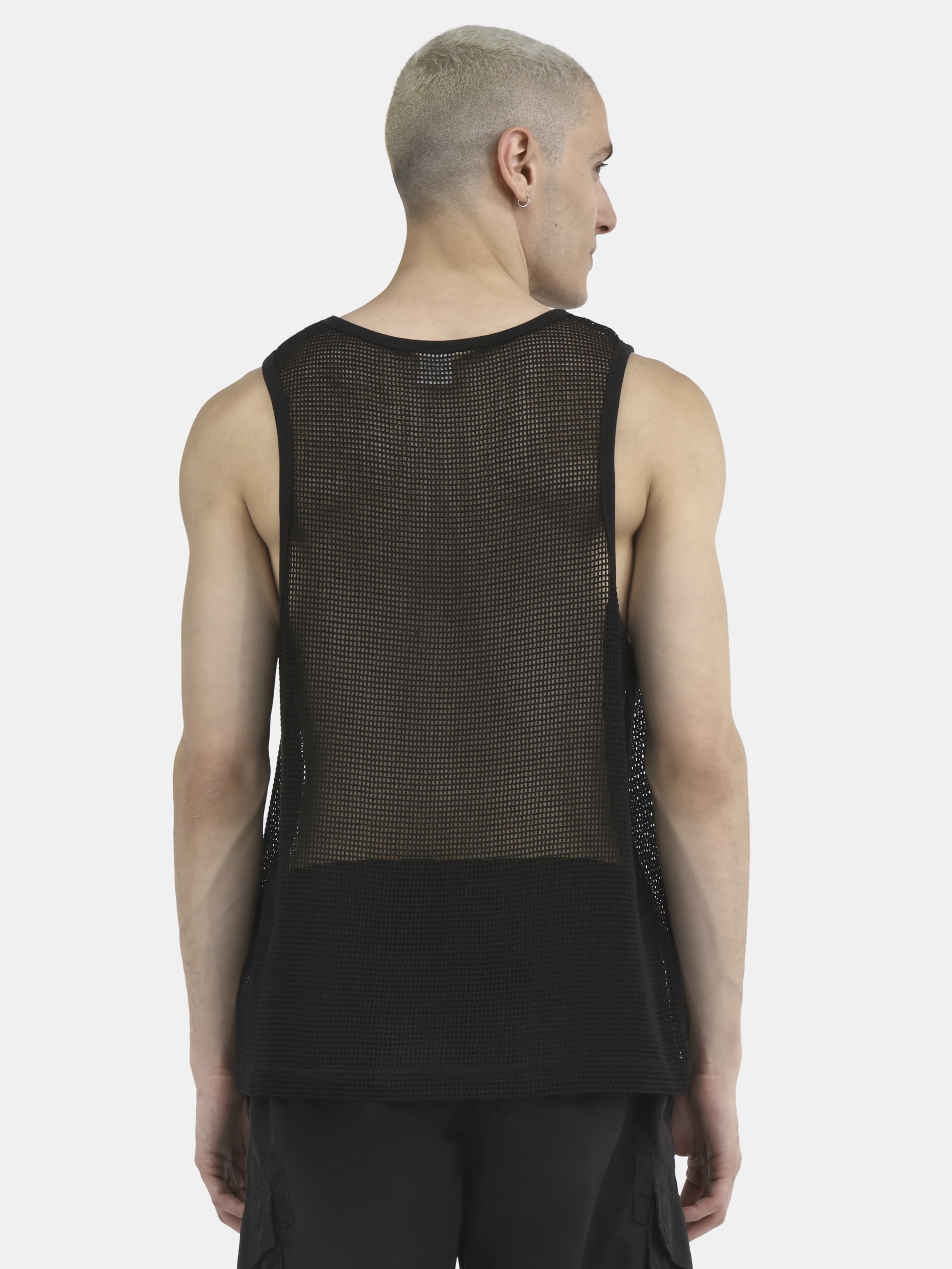 No Boundaries Men's & Big Men's Open Knit Boxy Fit Tank Top, Sizes XS-3XL