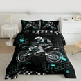 thumbnail image 2 of Homewish Motorcycle Motocross 2pcs Bedding Comforter Set For Adults Female Men,Abstract Honeycomb Plaid Hexagon Twin Comforter Sets,Sport Theme Breathable Bedding Set, 2 of 8