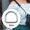 thumbnail image 3 of Tnarru 3 Pieces Buckles D Rings Multifunctional Sturdy Simple Hardware Accessories Stainless Steel for DIY Key Chain Purse 4cmx2.5cm, 3 of 8