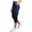 Navy, variant on WHLBF Women's Cargo Capris Solid Color with Elastic Waist Casual Clothes Pockets Full Length Capris Black XXXXXL