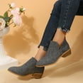 thumbnail image 3 of Women's Pointed Toe Cutout Rivet Low Heeled Boots Chelsea Boots, 3 of 5