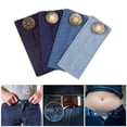 thumbnail image 3 of 4 Pcs Rallonges de Taille Élastiques, Rallonges de Taille Réglables pour Hommes et Femmes, Ensemble Rallonge de Boutons de Jeans (4 Couleurs), 3 of 8