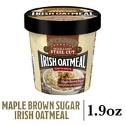 McCann's Imported Maple Brown Sugar Quick & Easy Steel Cut Irish Oatmeal, Instant Oatmeal, Kosher, 1.9 OZ Cup
