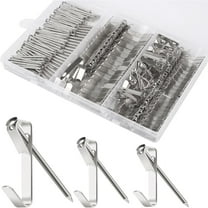 184 Pieces Picture Hanging Kit, 20lb, 30lb, and 50lb Picture Hangers, Metal Picture Hanging Hooks with Nails, on Drywall, Wooden Wall (Silver)