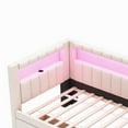 thumbnail image 6 of Harper & Bright Designs Upholstered Twin Size Daybed with 2 Drawers, Day Bed Frame with Storage L-Shaped Headboard USB Ports and LED, White, 6 of 12