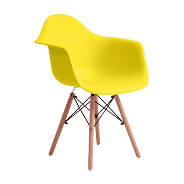 Silla Holly Moblüx Deco Estilo Eames Descansabrazos color amarillo